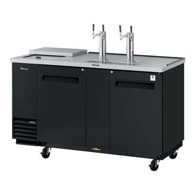 superior-equipment-supply - Turbo Air - Turbo Air Black Laminated Exterior Two-Door 69.13" Wide Club Top Beer Dispenser