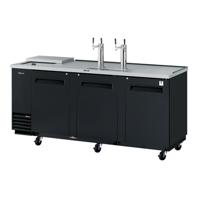 superior-equipment-supply - Turbo Air - Turbo Air Black Laminated Exterior Three-Door 90.38" Wide Club Top Beer Dispenser