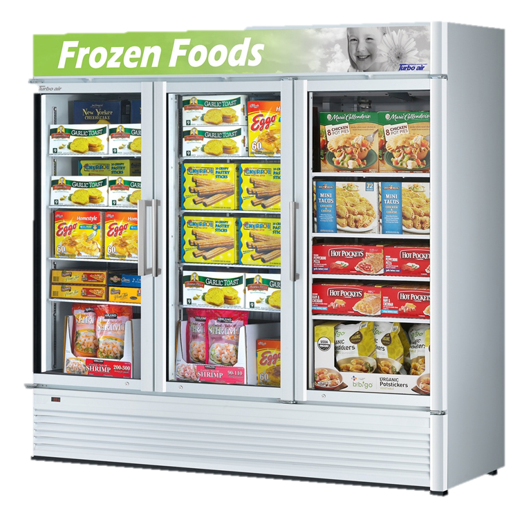 superior-equipment-supply - Turbo Air - Turbo Air 78" Wide Three-Section Super Deluxe Glass Freezer Merchandiser