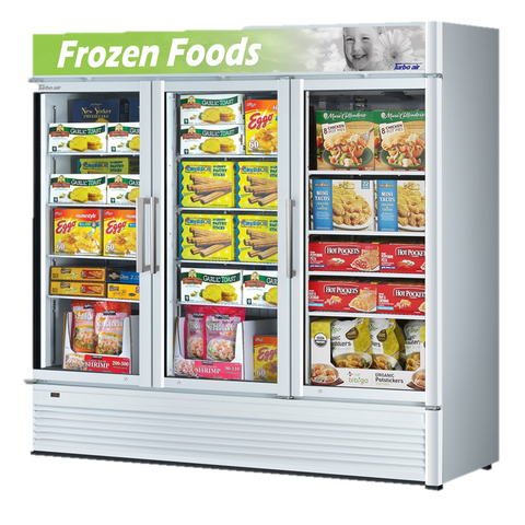superior-equipment-supply - Turbo Air - Turbo Air 78" Wide Three-Section Super Deluxe Glass Freezer Merchandiser