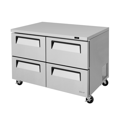 superior-equipment-supply - Turbo Air - Turbo Air 48.25" Wide Two-Section Four-Drawer Super Deluxe Series Undercounter Freezer