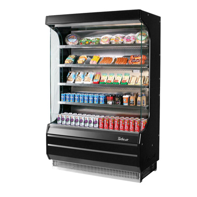 superior-equipment-supply - Turbo Air - Turbo Air 12.5 Cubic Feet Black Exterior Open Merchandiser