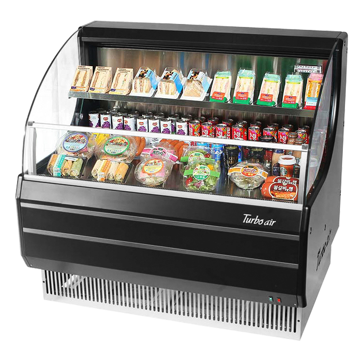 superior-equipment-supply - Turbo Air - Turbo Air 7.4 Cubic Feet Black Exterior Open Merchandiser