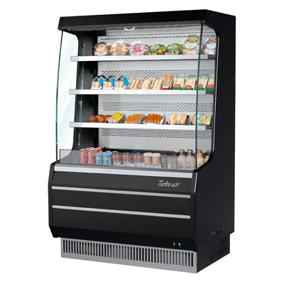 superior-equipment-supply - Turbo Air - Turbo Air 8.3 Cubic Feet Black Vertical Open Merchandiser