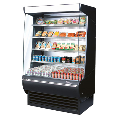 superior-equipment-supply - Turbo Air - Turbo Air 14.9 Cubic Feet Extra Deep Black Open Merchandiser