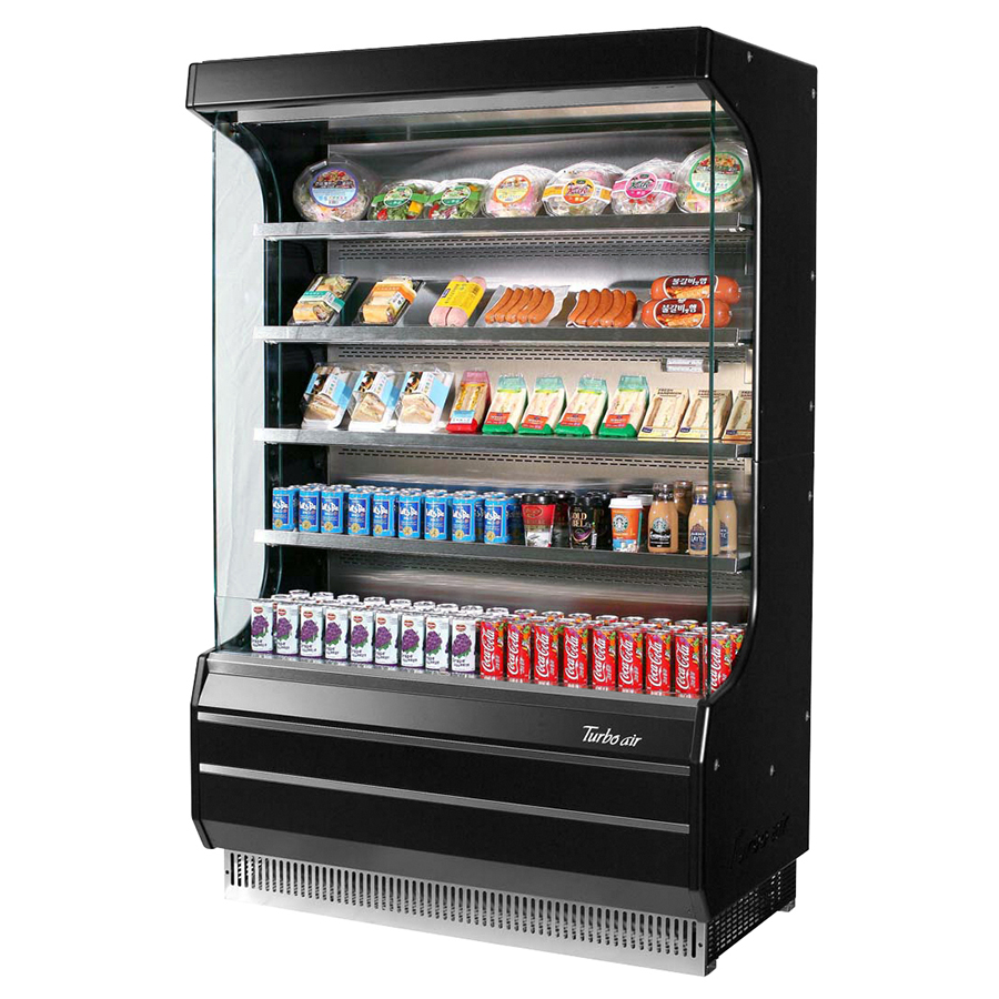 superior-equipment-supply - Turbo Air - Turbo Air 16.5 Cubic Feet Black Vertical Open Merchandiser