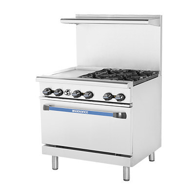superior-equipment-supply - Turbo Air - Turbo Air 36" Wide Four-Burner Restaurant Range with 12" Griddle