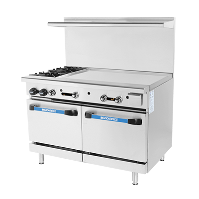 superior-equipment-supply - Turbo Air - Turbo Air 48" Wide Two-Burner Stainless Steel Restaurant Range With 36" Griddle