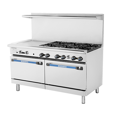 superior-equipment-supply - Turbo Air - Turbo Air 60" Wide Six-Burner Stainless Steel Restaurant Range with Griddle