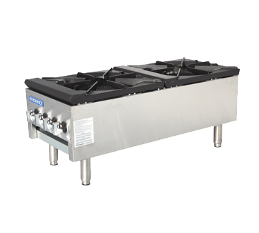 superior-equipment-supply - Turbo Air - Turbo Air Stainless Steel Two Three-Ring Burner Stock Pot Range 18" x 18"