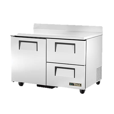 superior-equipment-supply - True Food Service Equipment - True Stainless Steel Two Section Two Drawer 48" Wide Work Top Refrigerator