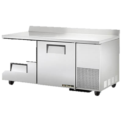 superior-equipment-supply - True Food Service Equipment - True Stainless Steel 67" Wide Two Section Two Drawer Deep Work Top Refrigerator