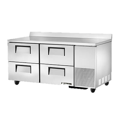 superior-equipment-supply - True Food Service Equipment - True Stainless Steel 67" Wide Two Section Four Drawer Deep Work Top Refrigerator