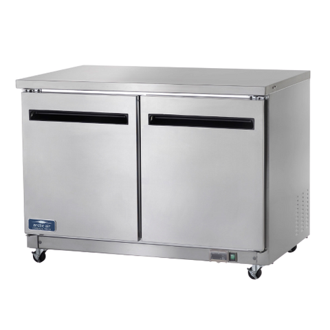 Arctic Air Freezer Work Top Counter Reach-In Two Section 48"W White Epoxy Coated Steel