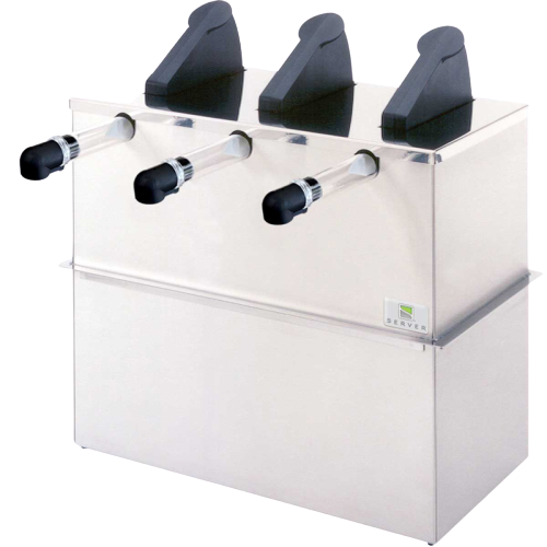 Server Server Express Dispenser Three 6 Quart Capacity 10.44"H x 17.25"W x 13.75"D Silver Stainless Steel