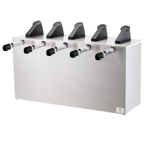 Server Server Express Dispenser Five 6 Quart Capacity 17.5"H x 27.19"W x 13.31"D Silver Stainless Steel With Quintuple Pumps