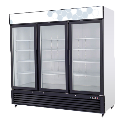 superior-equipment-supply - Migali - Migali Three Glass Door Bottom Mount Twelve Shelf Refrigerated Merchandiser 82" Wide