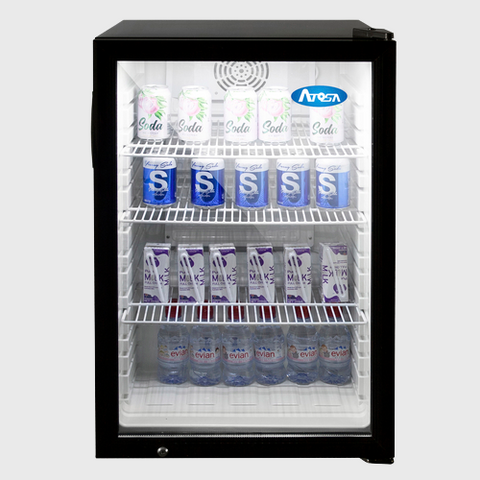 Atosa Black Exterior One Glass Door Countertop Refrigerator Merchandiser 21" W