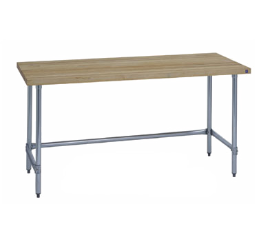 Duke Work Table 1-3/4" Thick x 36"W x 36"L x 36"H Brown Maple HardWood Stainless Steel With Tubular Legs