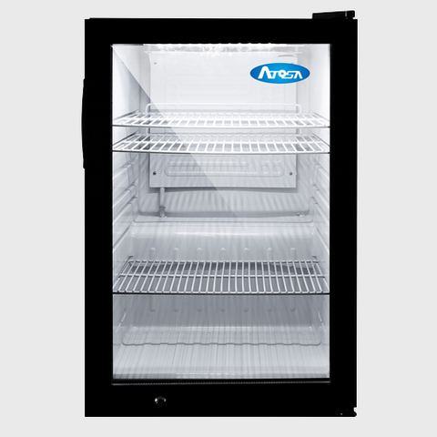 Atosa Black Exterior One Glass Door Countertop Refrigerator Merchandiser 17" W