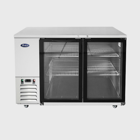 Atosa Two-Section Back Bar Cooler 57-4/5"W 115v/60/1-ph Stainless Steel with 4" Casters