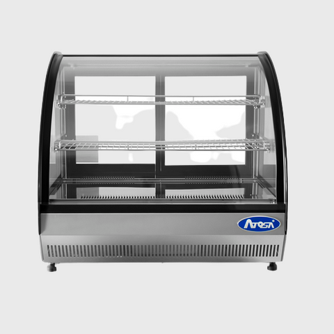 Atosa Stainless Countertop Refrigerated Curved Display Case 27"W