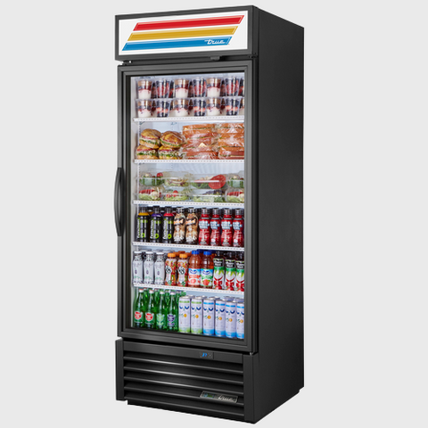 True Specialty Retail One-Section Refrigerated Merchandiser 30"W White Interior with Black Powder Coated Steel Exterior