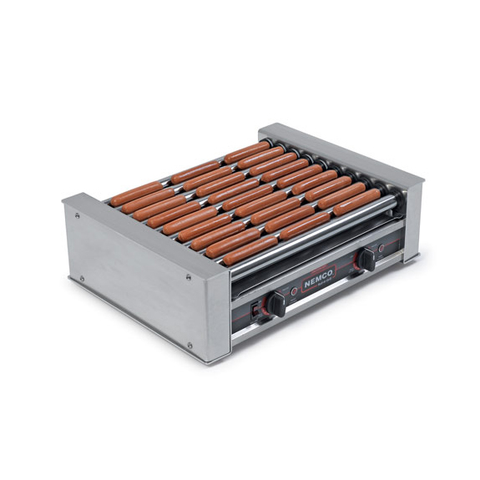 superior-equipment-supply - Nemco Inc - Nemco Roll-A-Grill Hot Dog Grill 6 Chrome Rollers 10 Hot Dog Capcity Stainless Steel Construction