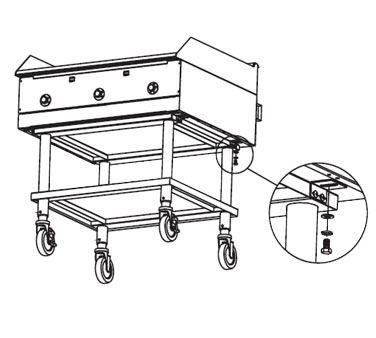 Southbend Stainless Steel 24" Wide Equipment Stand with Undershelf and Tubular Legs