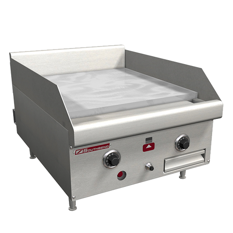 Southbend Stainless Steel Gas 18" Wide Countertop Griddle with 1" Steel Plate and Thermostatic Controls and Splash Guard
