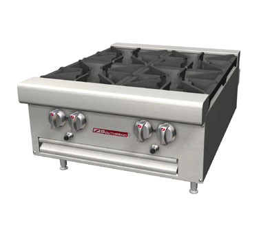 Southbend Stainless Steel Gas 12" Wide Countertop Hotplate with (2) Open Burners and Manual Controls