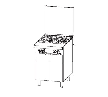 Southbend Stainless Steel Heavy Duty Gas 24" Wide Range with (4) Open Burners and Manual Controls