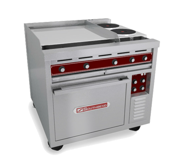 Southbend Stainless Steel Electric 36" Wide Heavy Duty Range with (6) Hotplates and (1) Convection Oven