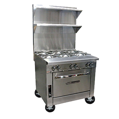 Southbend Stainless Steel Gas 36" Wide Heavy Duty Range with (6) Open Burners and Manual Controls