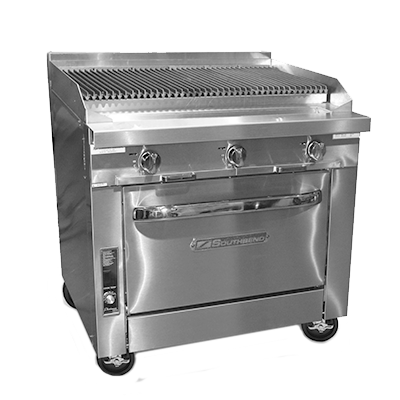 Southbend Stainless Steel Heavy Duty Gas 36" Wide Range Charbroiler with Cast Iron Grates and Manual Controls