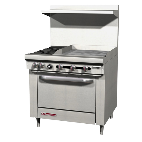 Southbend Stainless Steel Gas 36" Wide Restaurant Range Griddle with Manual Controls and Cabinet Base