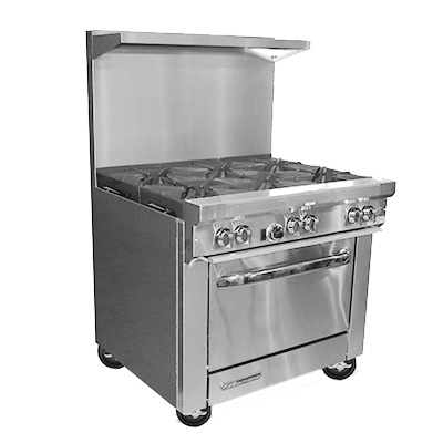 Southbend Stainless Steel Gas 36" Wide Restaurant Range with (2) Burners and 24" Griddle and Manual Controls