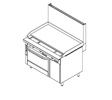 Southbend Stainless Steel Heavy Duty Range Gas 48" Griddle with 1" Thick Plate and Manual Controls