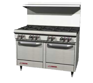 Southbend Stainless Steel Gas 48" Wide Restaurant Range with (8) Burners and Cabinet Base