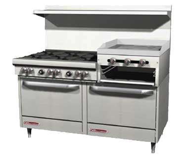 Southbend Stainless Steel Gas 60" Wide Restaurant Range with (6) Burners and (3) Racks
