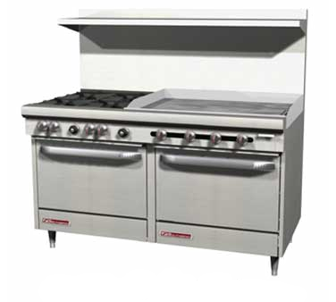 Southbend Stainless Steel Restaurant Gas Range 4 Burner 60" W