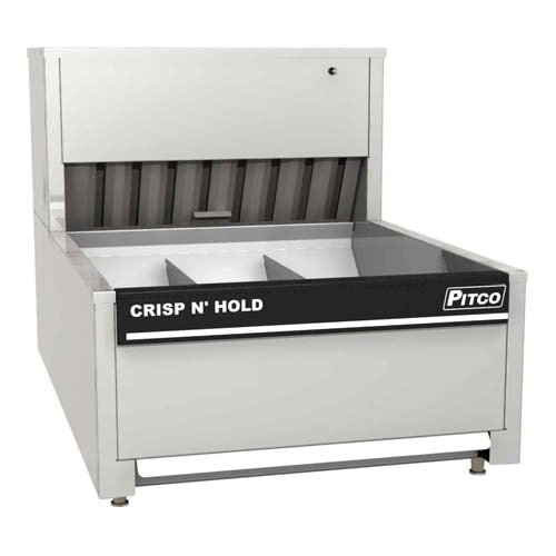 Pitco Stainless Steel Crisp Food Countertop Station with 3 Sections and Removable Product Tray