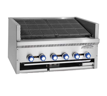 superior-equipment-supply - Imperial - Imperial Steakhouse Stainless Steel Four Burner 24" Wide Gas Countertop Charbroiler