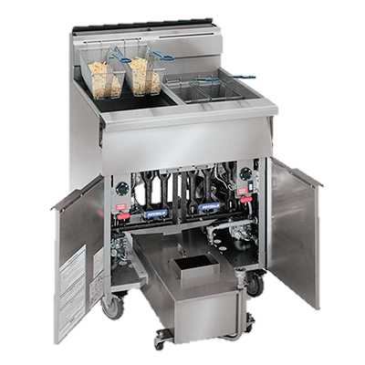 superior-equipment-supply - Imperial - Imperial Stainless Steel Three Battery 46.5" Wide Heavy Duty Range Match Gas Fryer