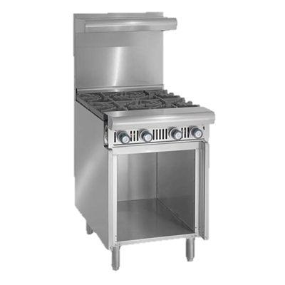 superior-equipment-supply - Imperial - Imperial Stainless Steel Two Burner Open Cabinet Base 18" Wide Heavy Duty Gas Range