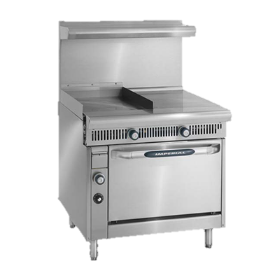 superior-equipment-supply - Imperial - Imperial Stainless Steel Thermostatic Control Convection Oven Hot Top 36" Wide Griddle Heavy Duty Gas Range