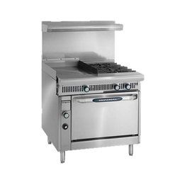 superior-equipment-supply - Imperial - Imperial Stainless Steel Two Burner 24" Griddle Convection Oven 36" Wide Heavy Duty Gas Range