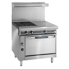 superior-equipment-supply - Imperial - Imperial Stainless Steel Four Burner Hot Plate Manual Controls 36" Wide Heavy Duty Gas Range