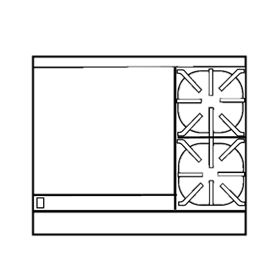 superior-equipment-supply - Imperial - Imperial Stainless Steel Two Burner & Griddle Open Cabinet 36" Wide Gas Restaurant Range