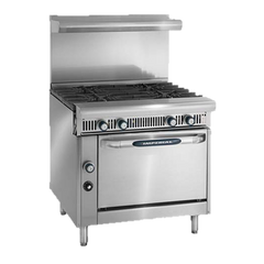 superior-equipment-supply - Imperial - Imperial Stainless Steel Six Burner Open Cabinet 36" Wide Heavy Duty Gas Range